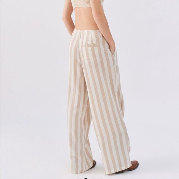 Urban Outfitters nothing but business linen striped trousers size 0 NWT - Picture 3 of 8